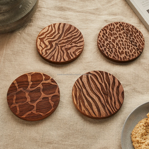 Laser Engraved Resin and Wood Coasters with Artistic Painting Themes, Custom Handmade Gifts and <b>Craft</b> Decor - Product Image 4