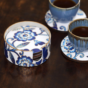 Ensemble de sous-verres écologiques en bois massif, réutilisables, pour tasses à thé et à café, résistants à la chaleur, faits à la main, pour la maison et la salle à manger - Product Image 3