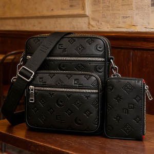 Custom Fashionable High Quality Men's Crossbody Bag Comes With a <b>Small</b> <b>Wallet</b> Adjustable Shoulder Strap Leather Chest Bag - Product Image 3