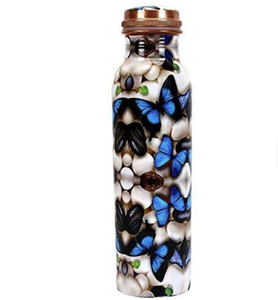 Bouteille d'eau en cuivre à motif bohème, couvercle à visser, isolée thermiquement, pour voyages, randonnées, adultes - Product Image 2