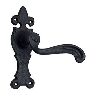 Ensemble de 2 poignées de porte en métal noir pour usage domestique, hôtelier, villas, portails et fenêtres - Product Image 2
