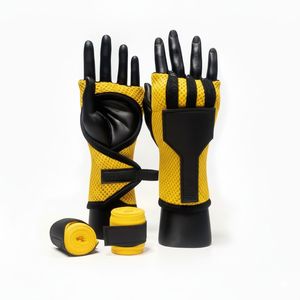 Guantes Interiores de Boxeo con Logotipo Personalizado, Medios Dedos, Material PU, Cierre Ajustable con Gancho y Bucle, Acolchado de Gel, Protección para Nudillos, Todas las Tallas y Colores - Product Image 2