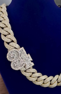 VVS Moissanite Diamond Cuban link <b>Chain</b> Iced Out Moissanite Diamond Custom <b>Initial</b> Luxury Statement <b>Chain</b> Gift For Him Her - Product Image 5