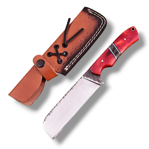 Cuchillo de caza de acero al carbono forjado a mano con hoja fija, filo afilado, mango de madera duradero, herramienta de corte multiusos para exteriores de alta resistencia - Product Image 6