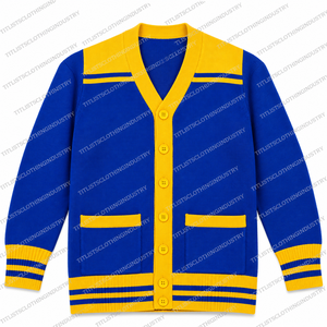 Pulls à col en V de haute qualité très demandés pour les sororités, les fraternités, les écoles, les collèges, les universités, avec logos, cardigans tricotés - Product Image 2