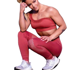 Conjunto de Yoga de 2 Piezas para Mujer, Diseño a Cuadros, Transpirable, Ecológico, de Secado Rápido, Cintura Media, Sin Costuras, para Gimnasio - Product Image 1