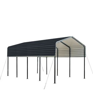 TMG MSC1220 12FT X 20FT Single Style Simple Metal Carport <b>Canopy</b> Aluminum <b>Roof</b> with 8FT Open Sidewalls - Product Image 2