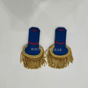Épaulettes de haute qualité pour uniforme, épaulettes rigides de qualité supérieure avec franges dorées - Product Image 5