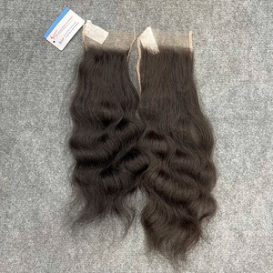 Prix de gros Closure en dentelle HD 5x5, cheveux naturels ondulés multicolores, à raie libre, vietnamienne, prête à être expédiée - Product Image 6