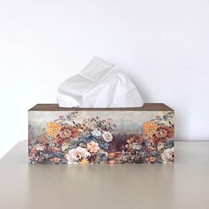 Caja de pañuelos de madera impresa de grado comercial, caja de pañuelos de madera impresa de marca para exhibición de logotipo de restaurante, estuche de accesorios al por mayor - Product Image 3