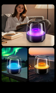 Enceinte Bluetooth portable avec lumière LED RVB, batterie rechargeable, son stéréo sans fil, boîtier en plastique, utilisation en intérieur - Product Image 5