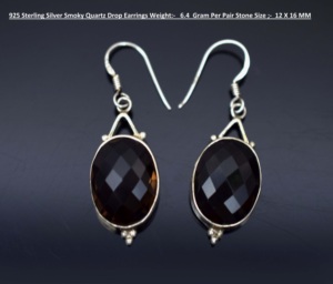 Pendientes de Plata 925 con Cuarzo Ahumado, Forma Ovalada, Engaste en Bisel, Joyería Clásica de Lujo para Mujer, Regalo de Compromiso, Fiesta, Boda - Product Image 5