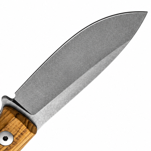Cuchillos de Caza con Mango de Madera Natural Marrón, Hoja Fija Gris y Funda de Cuero Marrón para Acampar, Hacer Senderismo y Viajar al Aire Libre - Product Image 3