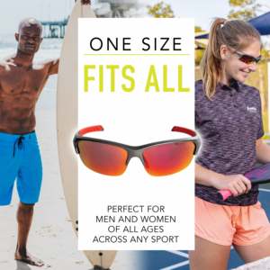 Lunettes de soleil de sport Franklin Outdoor Pickleball, monture en plastique rouge, verres en polycarbonate, protection UV, antidérapantes - Product Image 6