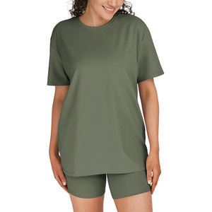 Top Selling Women's T Shirt Short <b>Sets</b> Short Sleeves Daily Outdoor Casual Summer Wear Quick Dry Two Piece Women's Shorts <b>Sets</b> - Product Image 5