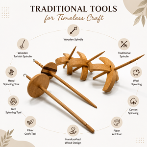 Hiladora turca de madera artesanal y hiladora de caña para hilar hilo, artesanía con fibras y fabricación textil - Product Image 6
