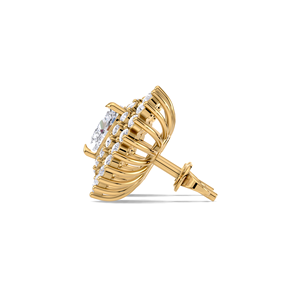 ต่างหูเพชรทรงหัวใจ 1 กะรัต ประดับด้วยเพชรแบบดับเบิ้ลฮาโล ทอง 18K สีเหลือง ขาว และโรสโกลด์ แบบเกลียวหลัง สำหรับเจ้าสาว เครื่องประดับชั้นดี - Product Image 2