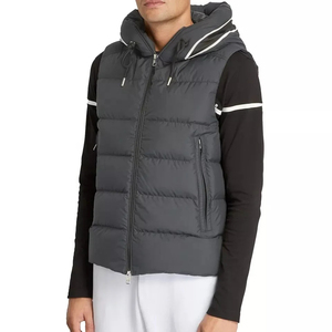 Hooded <b>Men's</b> Autumn Puffer Vest Sleeveless Multi-pockets <b>Body</b> <b>Warmer</b> with Zipper Windproof Casual Outerwear Polyester/Nylon 320g - Product Image 3