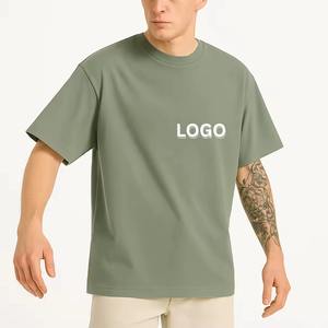Camiseta de 300 g/m² sin costuras de alta calidad, corte holgado, estilo urbano, camiseta corta con logo personalizado en relieve, camiseta oversize para hombre - Product Image 3