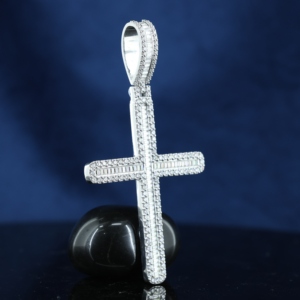 Original Men Iced Out Moissanite Cross Pendant VVS1 GRA Certified 925 Sterling Silver Trendy Gold Plated - Product Image 4