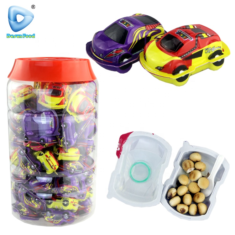 Лидер продаж, оптовая продажа, мультяшный гоночный автомобиль в форме сладкого шоколадного печенья с игрушкой