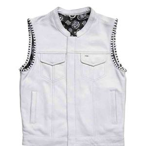 Chaleco de Cuero Vintage para Hombre, Hecho a Mano, sin Mangas, Resistente al Viento, con Bordado, para Motocicleta, Estilo Urbano, Táctico, de Invierno - Product Image 1