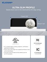 Interruptor de Luz Inteligente Monopolar con Certificación UL de ELEGRP USA, Interruptor de Pared Inteligente Wifi Tuya para el Hogar, Interruptor Táctil con Regulador de Intensidad para Luces LED