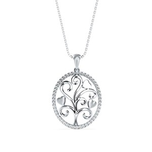 Pendentif Arbre de Vie en forme de cœur avec diamant Moissanite - Product Image 5