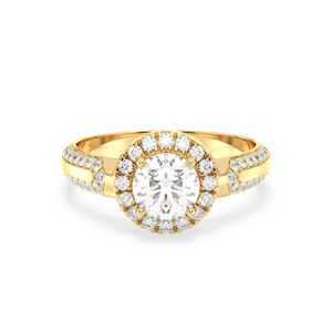 Bague en moissanite REYES VVS couleur D en argent sterling 925 plaqué or jaune 14 carats et rhodium, certifiée GRA, bijoux fins pour femmes - Product Image 2