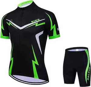 Conjunto de Jersey de Ciclismo Negro Verde Blanco Manga Corta Secado Rápido 100% Poliéster Nombre del Equipo Personalizado Ropa Deportiva Unisex para Adultos - Product Image 3
