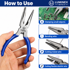 LUMINEX IMPEX LUB=113 <b>Long</b> <b>Nose</b> Stainless Steel Lightweight Smooth Work Jewelry Making Polishing Pliers for Bracelet Making DIY - Product Image 4
