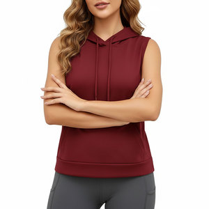 Sudaderas sin Mangas al por Mayor para Mujer, Casuales, Lisas, de Algodón y Poliéster, con Bolsillo Delantero, Transpirables, Ecológicas, Sudadera Deportiva para Mujer - Product Image 1