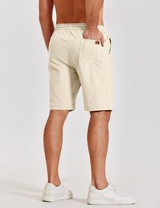 Men's Premium Woven Solid Moisture-Wicking Mid Waist Button Fly Front Logo Polyester Casual Summer Wear <b>Stretch</b> <b>Golf</b> <b>Shorts</b> - Product Image 2