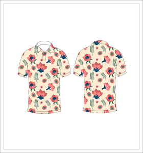 เสื้อโปโลผู้ชายสีครีมพิมพ์ลายดอกไม้แขนสั้นลำลองแฟชั่นฤดูร้อนเสื้อโปโลกอล์ฟ - Product Image 6
