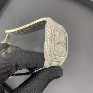 Luxury Bust Down Diamond <b>Watch</b> Sapphire Glass Automatic <b>Arabic</b> Dial Hip Hop Iced Out Moissanite <b>Watch</b> - Product Image 4