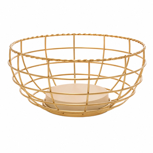 Corbeille à fruits moderne en fil métallique or rose, décorative pour comptoir, bol de rangement pour légumes, panier alimentaire de luxe en fil de fer plaqué cuivre - Product Image 6