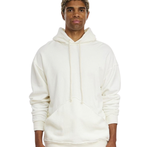 Sweat à capuche uni pour homme avec cordon de serrage, poche kangourou, poignets côtelés, coupe classique, personnalisable, vente en gros, fabricant OEM, fournisseur X - Product Image 4