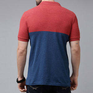 Whole Sale Mens Color Blocked <b>Polo</b> <b>Shirt</b> Short Sleeve Cotton Pique Regular Fit Casual <b>Blue</b> Red Solid Design Breathable Knitted - Product Image 2