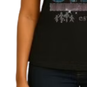 Camiseta Negra con Diseño Retro de Letras Brillantes para Mujer, Ropa Casual para el Día a Día, Estilo Urbano, Cómoda y a la Moda - Product Image 2