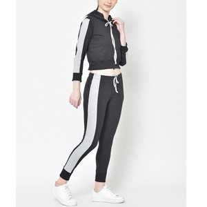 Women Custom Tracksuit Set Two Piece Crop <b>Hoodie</b> Jogger Pants Sportswear Athletic Outfit Fashion Activewear Set Formal Front - Product Image 2