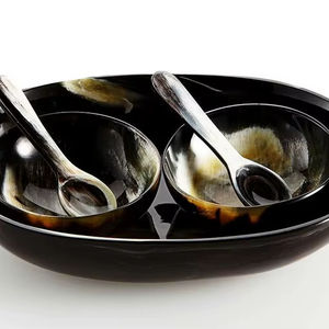 Bol en corne de buffle de haute qualité RUSTIQUE ustensiles de cuisine servant des bols en corne de boeuf avec corne de matériel naturel pour grande et petite taille - Product Image 1