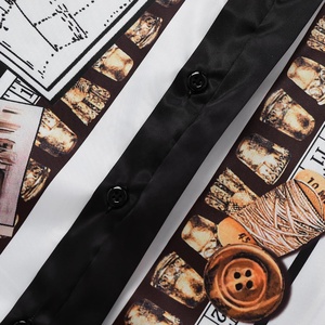 Nueva moda para hombre, camisa informal ajustada de manga larga con estampado de poliéster, talla europea, sublimación, camisa transpirable para trabajo de otoño - Product Image 6