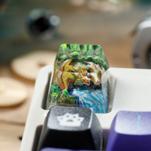 Teclas Místicas de Anime, Teclas Artesanales Personalizadas, Teclas Anime Lindas, Teclas Verdes, Juego de Teclas, Teclas de Resina - Product Image 4