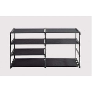 Scarpiera a 4 livelli salvaspazio per 24 paia, design salvaspazio, con struttura in ferro nero e connettori in plastica - Product Image 5