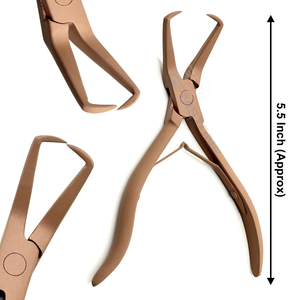 Pince à extensions capillaires en métal de 5,5 pouces, outil professionnel pour ouvrir les micro-anneaux et perles, pour l'application et le retrait d'extensions capillaires - Product Image 1