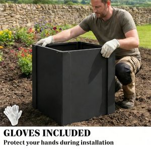 Jardinière surélevée noire pour l'extérieur et bac de plantation pour pots de fleurs - Product Image 3