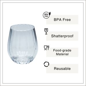 [Holar] Vasos de Agua de Plástico Transparentes de 20 oz con Diseño de Rayas, Hechos en Taiwán, de Alta Calidad, para Fiestas en la Piscina al Aire Libre - Product Image 2