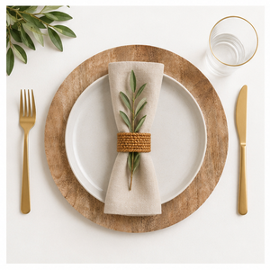Handcrafted Mango Wood Charger <b>Plate</b> Eco-Friendly Round Wooden Dinnerware for Rustic Farmhouse Table <b>Decor</b> and Events - Product Image 2
