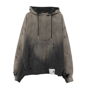 OEM personalizado 100% algodón francés Terry peso pesado etiqueta personalizada lavado con ácido Sun Faded hombres sudaderas con capucha desgastadas Unisex Casualwear - Product Image 4
