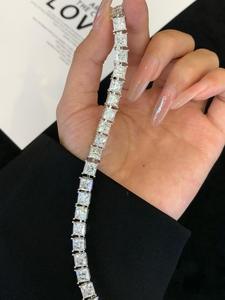 Sterling Silver Tennis <b>Bracelet</b> Real Moissanite Sparkling Round Cut Wedding Bridal Gift for <b>Bride</b> - Product Image 5